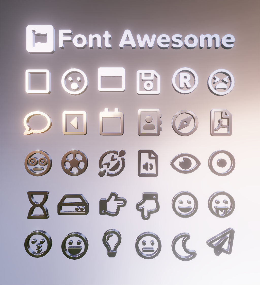 Download 150 FontAwesome 3D Icons - Regular - Godot Assets Marketplace