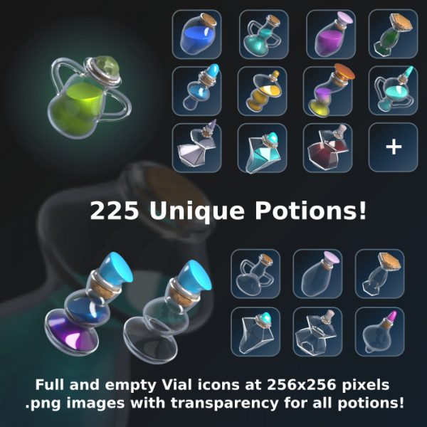 225 Unique Potions – Icon Pack