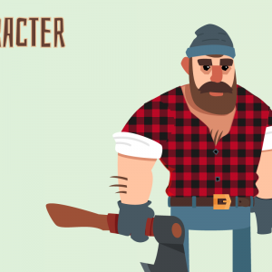 Lumberjack Spine 2D Flat Art Character
