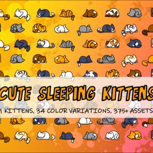 Cute Sleeping Kittens 2D Icon/Images