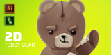 Teddy Bear 2D Game Character Sprites