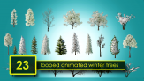 23 Winter Loop Animated 2d Trees!